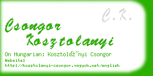 csongor kosztolanyi business card